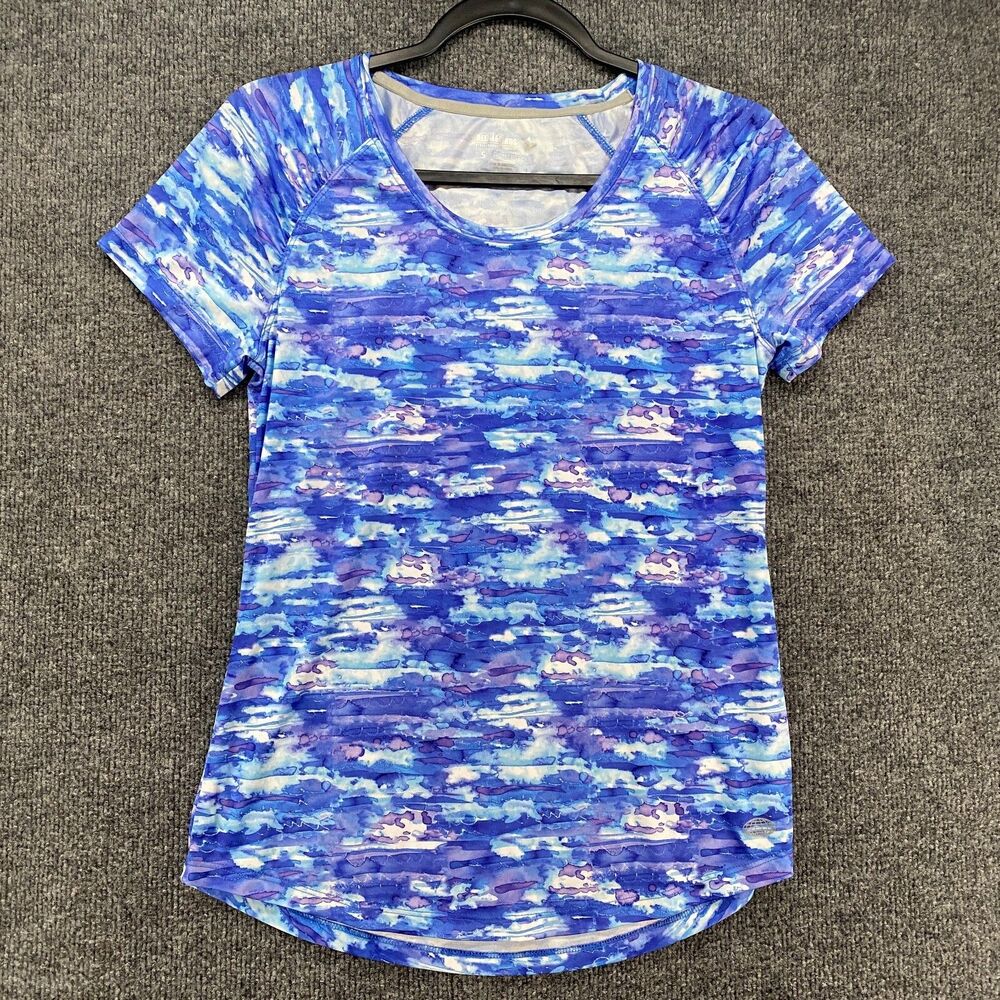 Reel Legend Top Womens S Blue Reel Tec Short‎ Sleeve Performance Outdoor Fishing